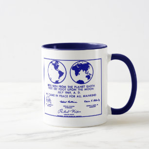 Blaue "PLAN APOLLO PLAQUE/MISSION" Kaffee-Tasse Tasse