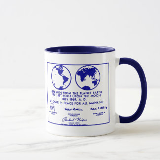 Blaue "PLAN APOLLO PLAQUE/MISSION" Kaffee-Tasse Tasse