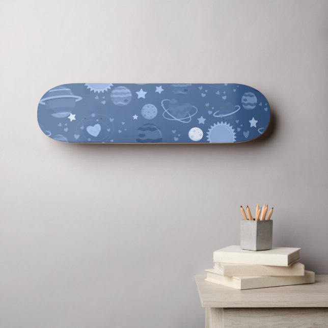 Blaue Planeten Skateboard (Wandkunst (Horz))