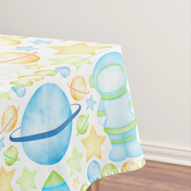 Blaue Planeten Weltraum-Astronaut Tischdecke (Beispiel)