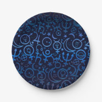 Blaue Planetensymbole Mystical Universe Planets