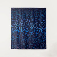 Blaue Planetensymbole Mystical Universe Planets