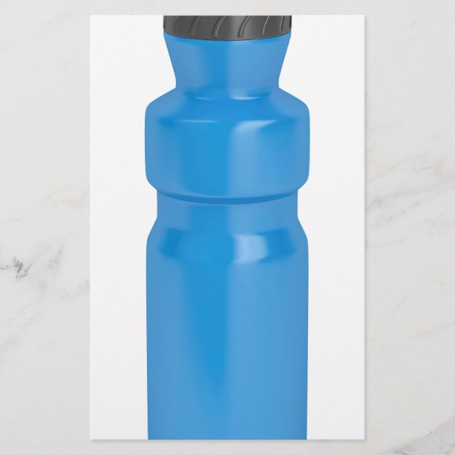 Blaue Plastikflasche Briefpapier (Vorderseite)