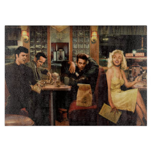 Blaue Platte Schneidebrett