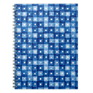 Blaue Plätze, Aquarellfarben Nahtloses Mosaik. Notizblock