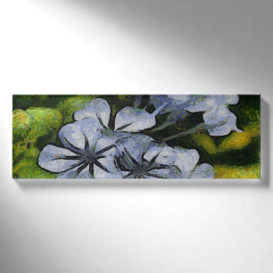 Blaue Plumbago-Blossom-Malerei Namenschild