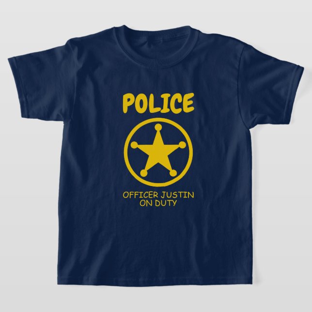 Blaue Polizeibeamte für Abzeichen im Shirt (Ablage )