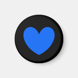 Blaue Polka-Herzen auf schwarz Magnet