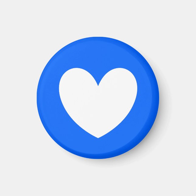 Blaue Polka-Herzen Magnet (Vorne)