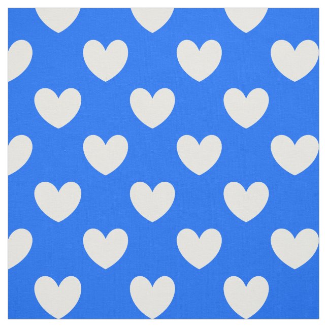 Blaue Polka-Herzen Stoff (Muster)