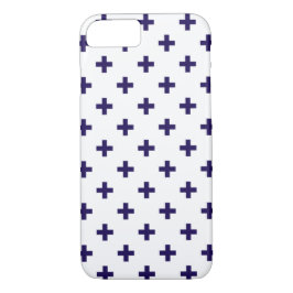 Blaue Polka-Kreuze in Weiß Case-Mate iPhone Hülle