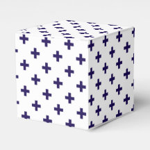 Blaue Polka-Kreuze in Weiß