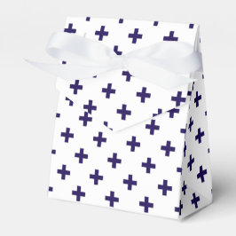 Blaue Polka-Kreuze in Weiß Geschenkschachtel