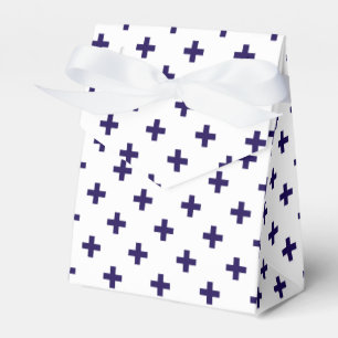 Blaue Polka-Kreuze in Weiß Geschenkschachtel