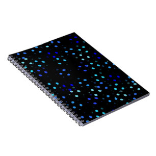 Blaue Polka Punkt schwarze Galaxie Weltraumfarbige Notizblock