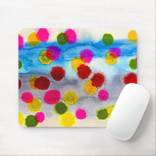 Blaue Polka Punkte Aquarell abstrakt Mousepad
