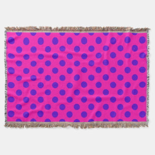 Blaue Polka-Punkte auf Fuchsia Decke