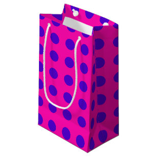 Blaue Polka-Punkte auf Fuchsia Kleine Geschenktüte