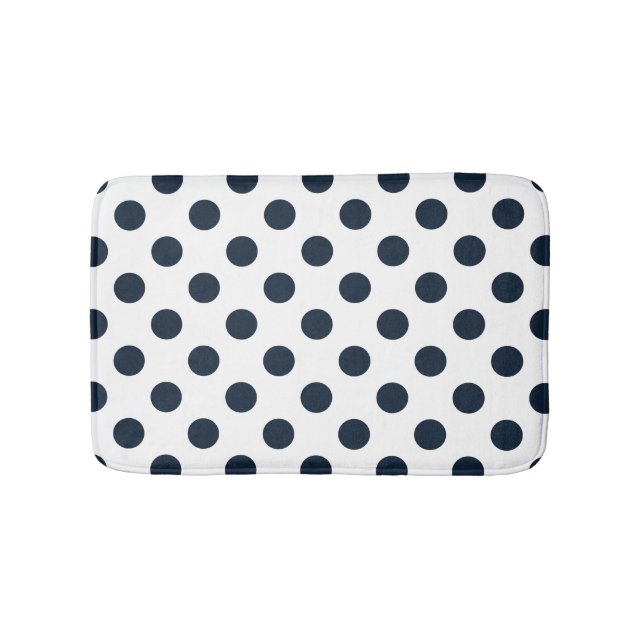 Blaue Polka-Punkte Badematte (Vorderseite)