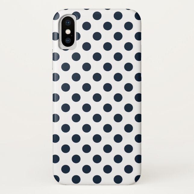 Blaue Polka-Punkte Case-Mate iPhone Hülle (Rückseite)