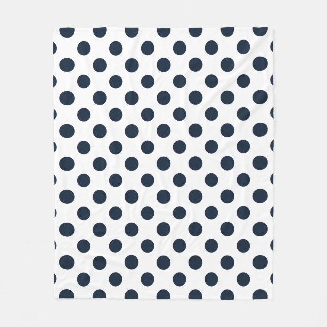 Blaue Polka-Punkte Fleecedecke (Vorderseite)