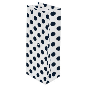 Blaue Polka-Punkte Geschenktüte Für Weinflaschen