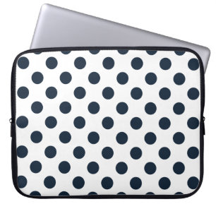 Blaue Polka-Punkte Laptopschutzhülle