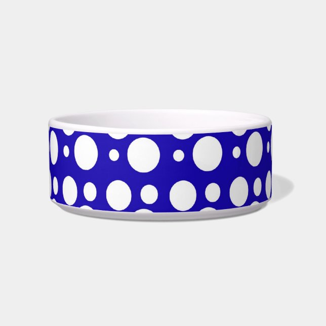 blaue Polka-Punkte Napf (Vorderseite)