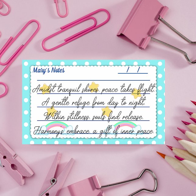 Blaue Polka-Punkte, niedliche Sterne & Regenbogen  Post-it Klebezettel (Von Creator hochgeladen)