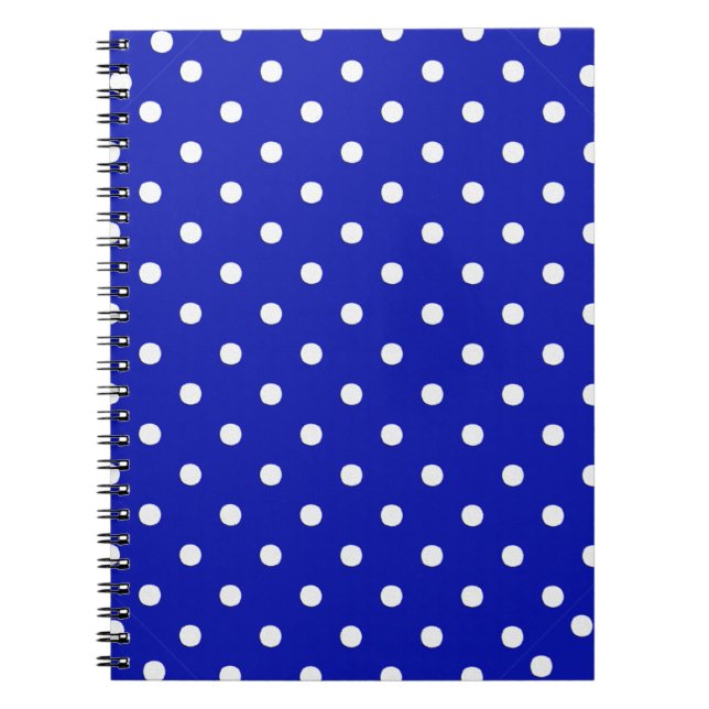 Blaue Polka-Punkte Notizblock (Vorderseite)