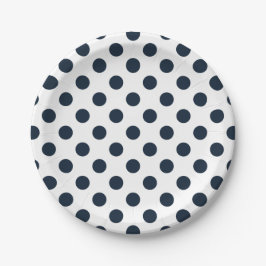 Blaue Polka-Punkte Pappteller