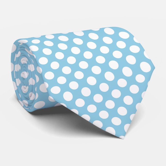 Blaue Polka-Punkte, Polka-Dot-Muster, Punkte, gepu Krawatte (Gerollt)