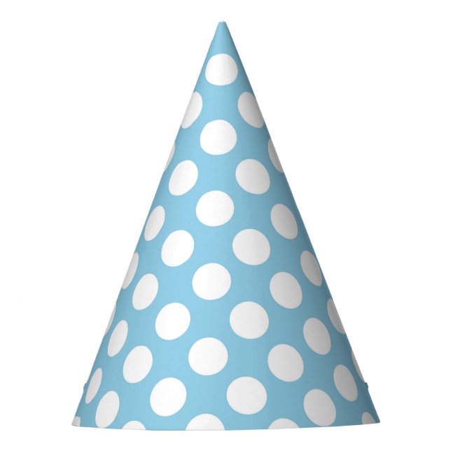 Blaue Polka-Punkte, Polka-Dot-Muster, Punkte, gepu Partyhütchen (Vorderseite)