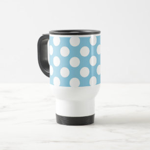 Blaue Polka-Punkte, Polka-Dot-Muster, Punkte, gepu Reisebecher