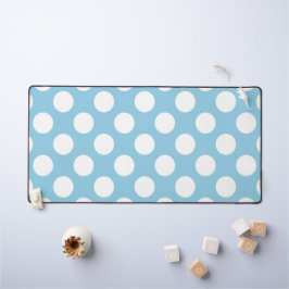 Blaue Polka-Punkte, Polka-Dot-Muster, Punkte, gepu Schreibtischunterlage