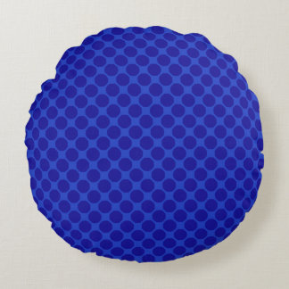 Blaue "Polka-Punkte" Rundes Kissen