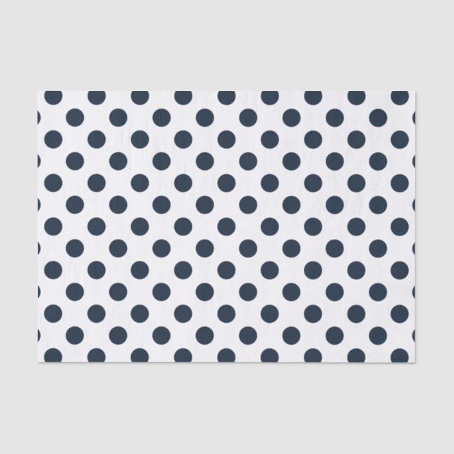 Blaue Polka-Punkte Seidenpapier (Vorderseite)