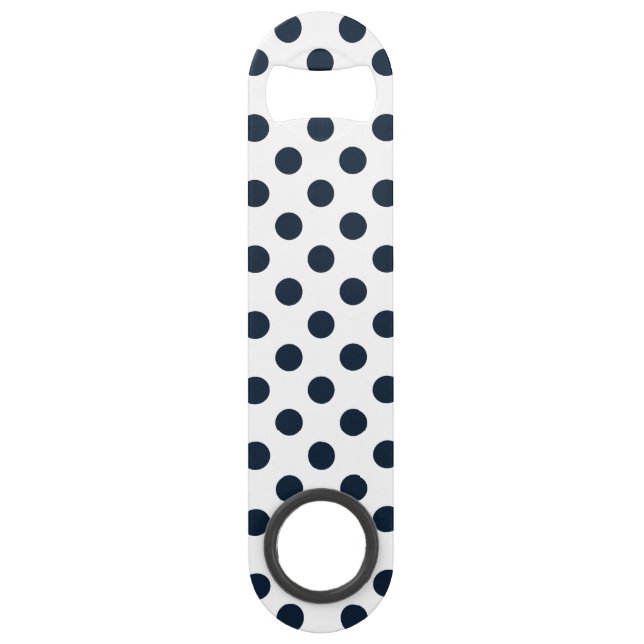 Blaue Polka-Punkte Speed Flaschenöffner (Vorderseite)