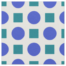 Blaue Polka-Punkte und grüne Quadrate