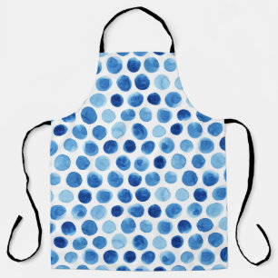 Blaue Polka Punkte, wasserfarbenes, nahtloses Must Schürze