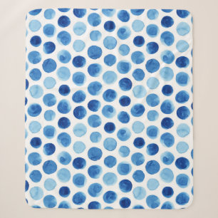 Blaue Polka Punkte, wasserfarbenes, nahtloses Must Sherpadecke