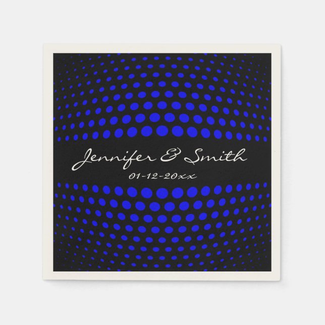 Blaue Polka-Punktmuster Serviette (Vorderseite)