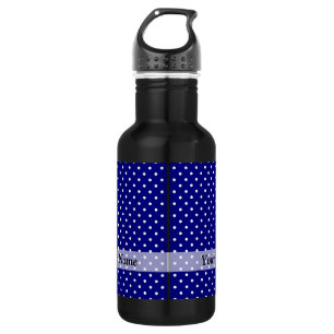 Blaue Polster-Punktmuster Edelstahlflasche