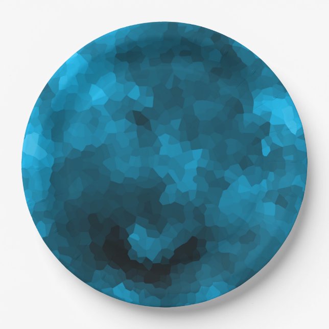 Blaue Polygonal Pappteller (Vorderseite)