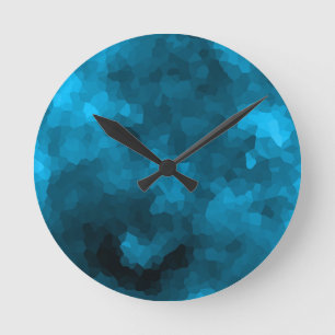 Blaue Polygonal Runde Wanduhr