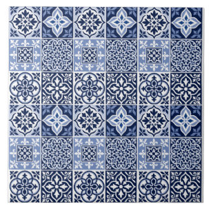Blaue portugiesische Azulejo-Muster-Keramikfliese Fliese