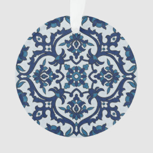 Blaue portugiesische Azulejos Blumenfliesenmuster Ornament