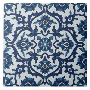 Blaue portugiesische Azulejos Blumenkachel Muster Fliese