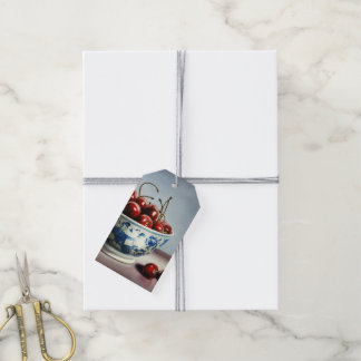 Blaue Porzellan & Kirschen Geschenkanhänger