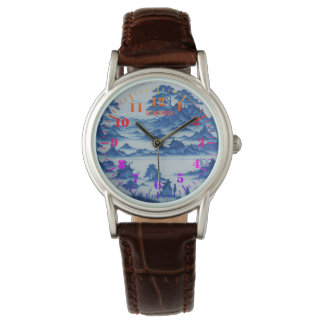 Blaue Porzellanmanufaktur im Stil einer benutzerde Armbanduhr